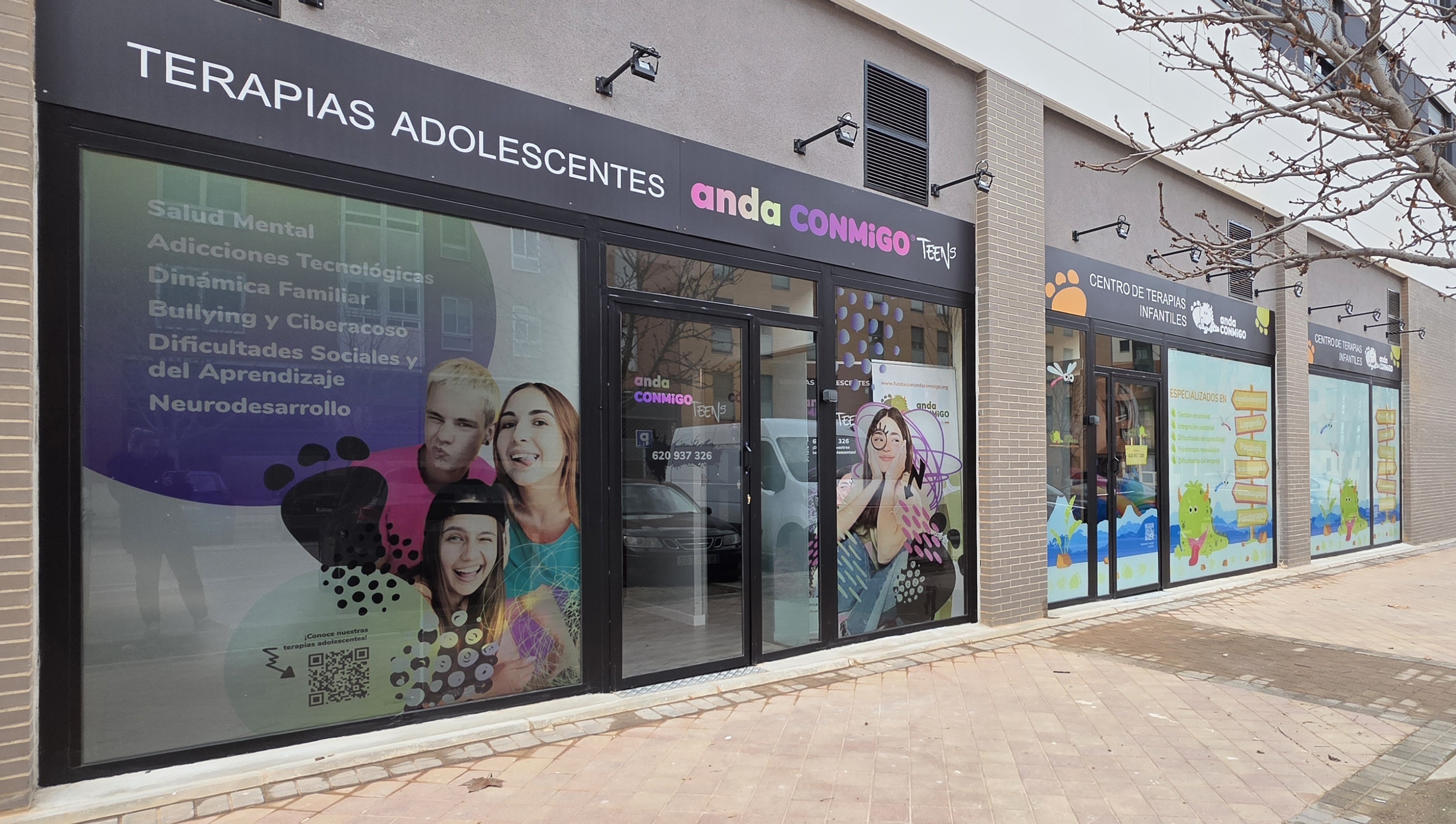 Fachada del centro anda CONMiGO Teens Ensanche de Vallecas - La Gavia